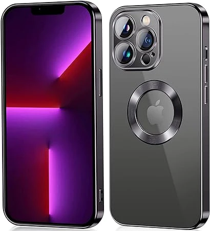 Black 6D Chrome Logo Cut Transparent Case for Apple iphone 15 Pro - Image 2