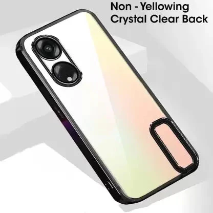 Black 6D Chrome Logo Cut Transparent Case for Oppo A1 Pro