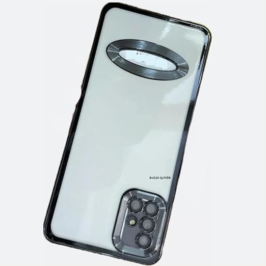 Black 6D Chrome Logo Cut Transparent Case for Samsung A51 - Image 2