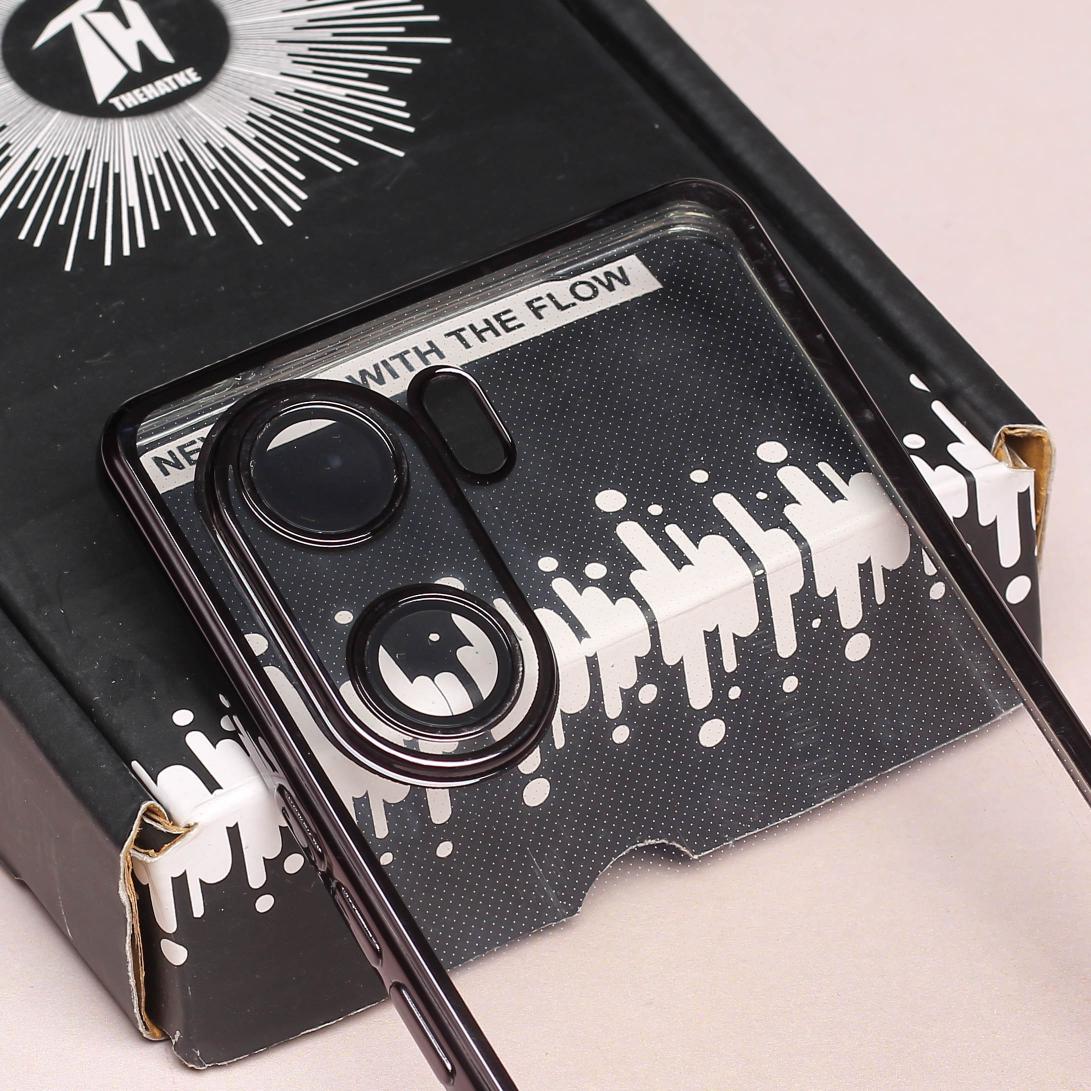 Black 6D Chrome Logo Cut Transparent Case for Vivo V29E - Image 4