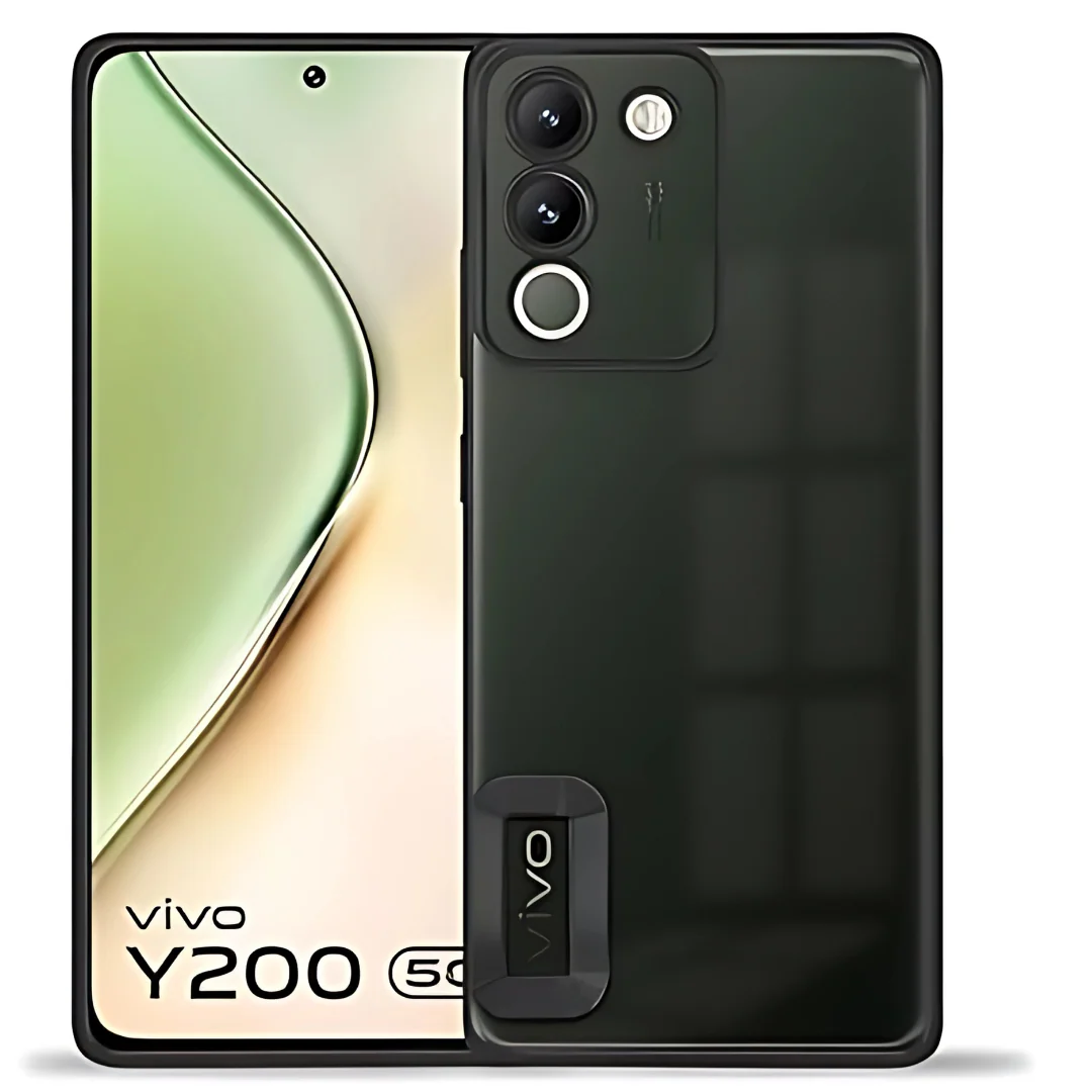 Black 6D Chrome Logo Cut Transparent Case for Vivo Y200 - Image 2