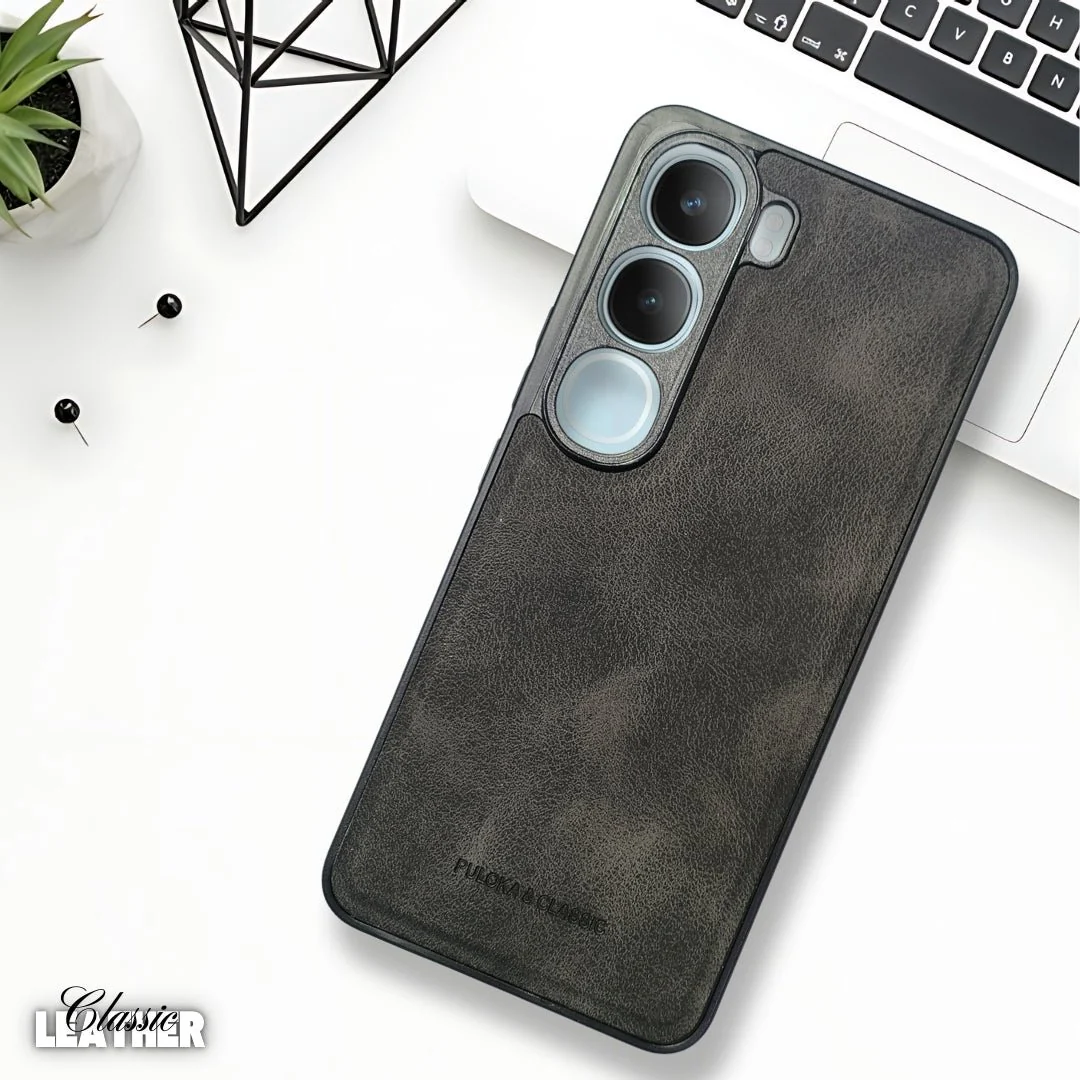 Black Classic Leather Case for Vivo Y300