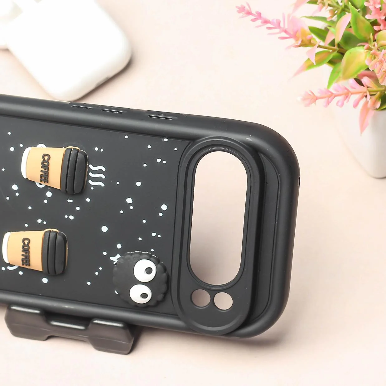 Black COFFEE (ALWAYS HAPPY) Silicone case for Google Pixel 8 Pro - Image 3