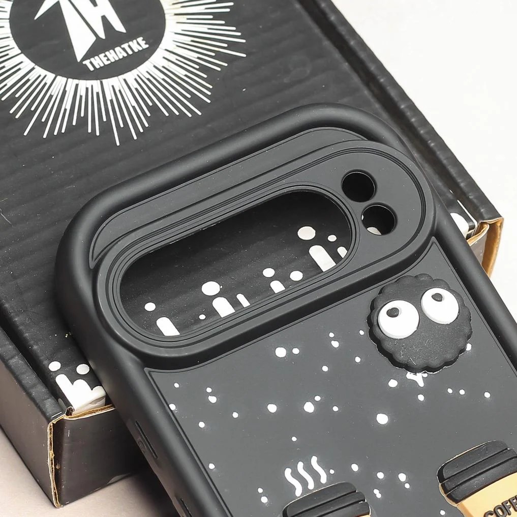 Black COFFEE (ALWAYS HAPPY) Silicone case for Google Pixel 8 Pro - Image 4