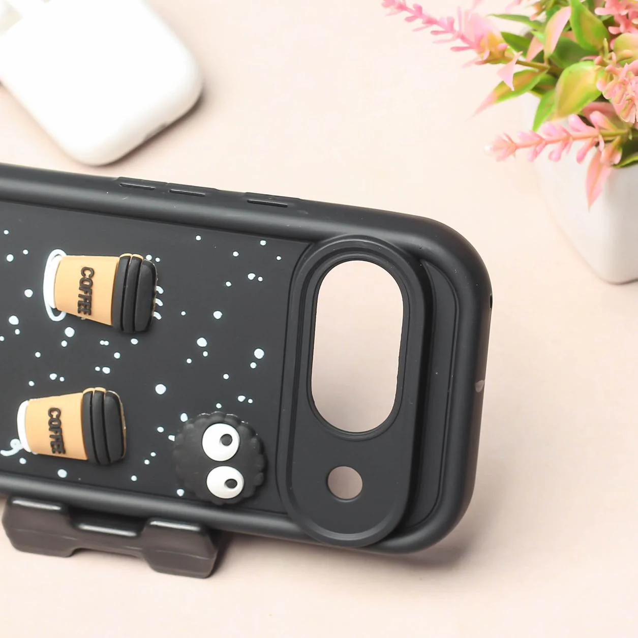 Black COFFEE (ALWAYS HAPPY) Silicone case for Google Pixel 9 - Image 3