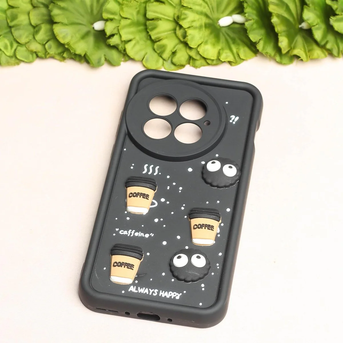 Black COFFEE (ALWAYS HAPPY) Silicone case for Oneplus 13 - Image 2