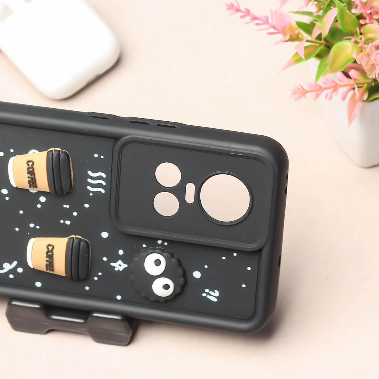 Black COFFEE (ALWAYS HAPPY) Silicone case for Oppo Reno 10 - Image 3