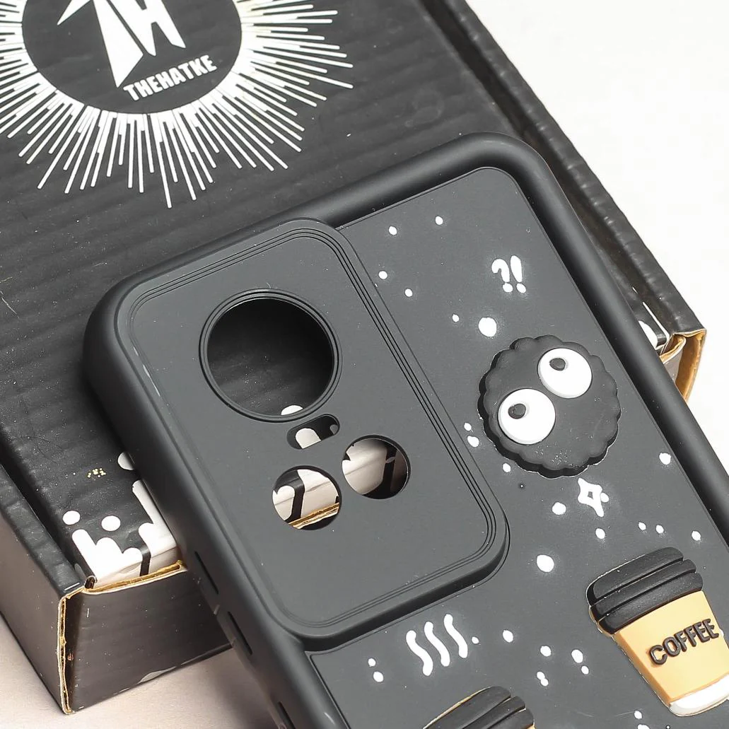 Black COFFEE (ALWAYS HAPPY) Silicone case for Oppo Reno 10 - Image 4