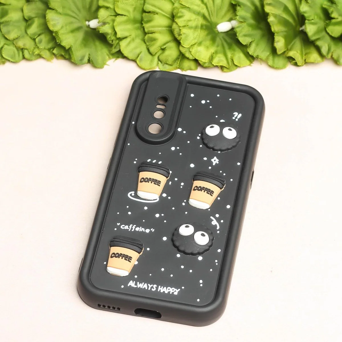Black COFFEE (ALWAYS HAPPY) Silicone case for Vivo V15 Pro - Image 2