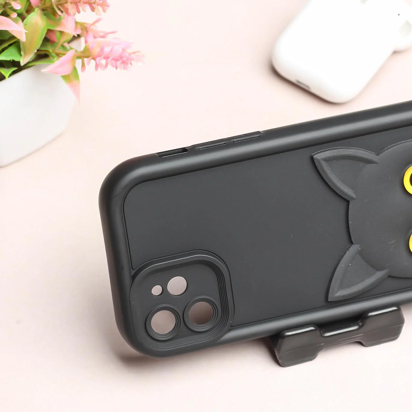 Black Cute Cat Silicone case for Apple iphone 11 - Image 3