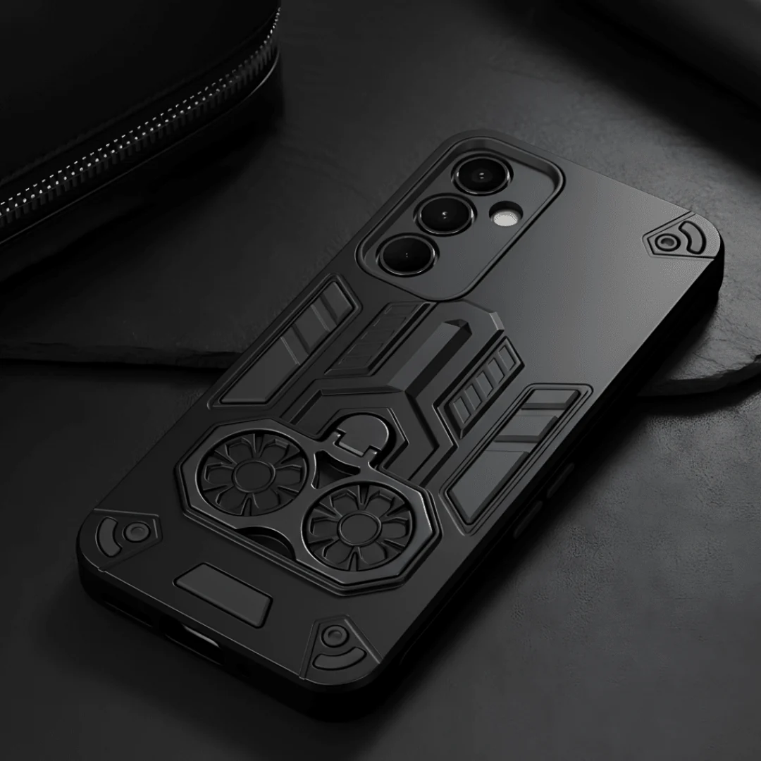 Black Cycle Armor Silicone Case for Samsung A35