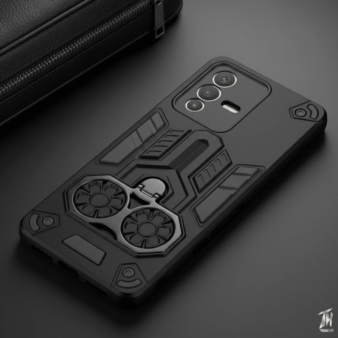 Black Cycle Armor Silicone Case for Vivo V23