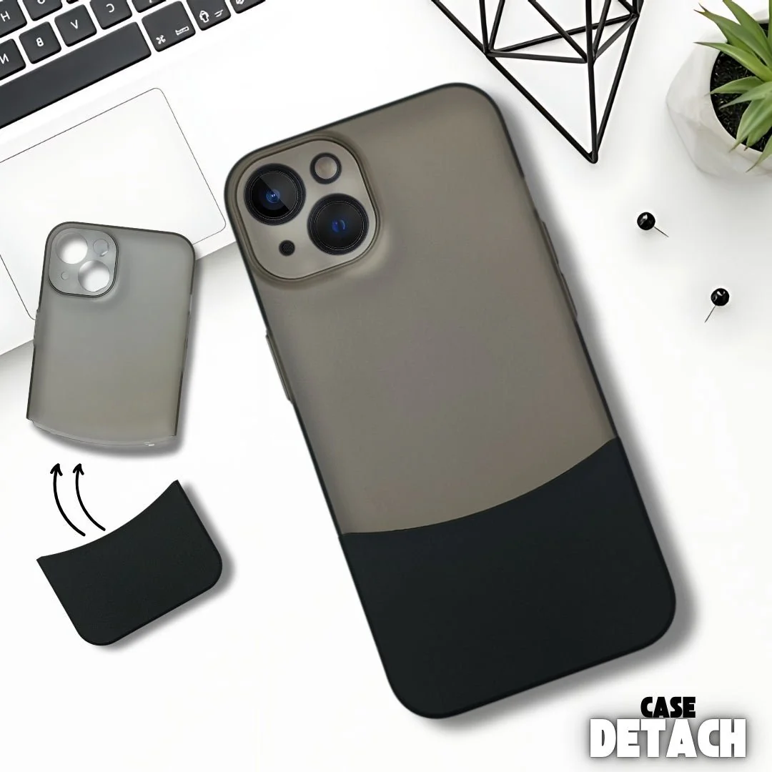 Black Detach Matte Case For Apple Iphone 14