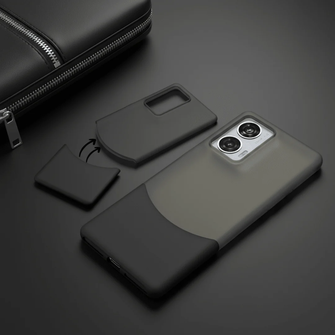 Black Detach Matte Case For Motorola Edge 50 Fusion