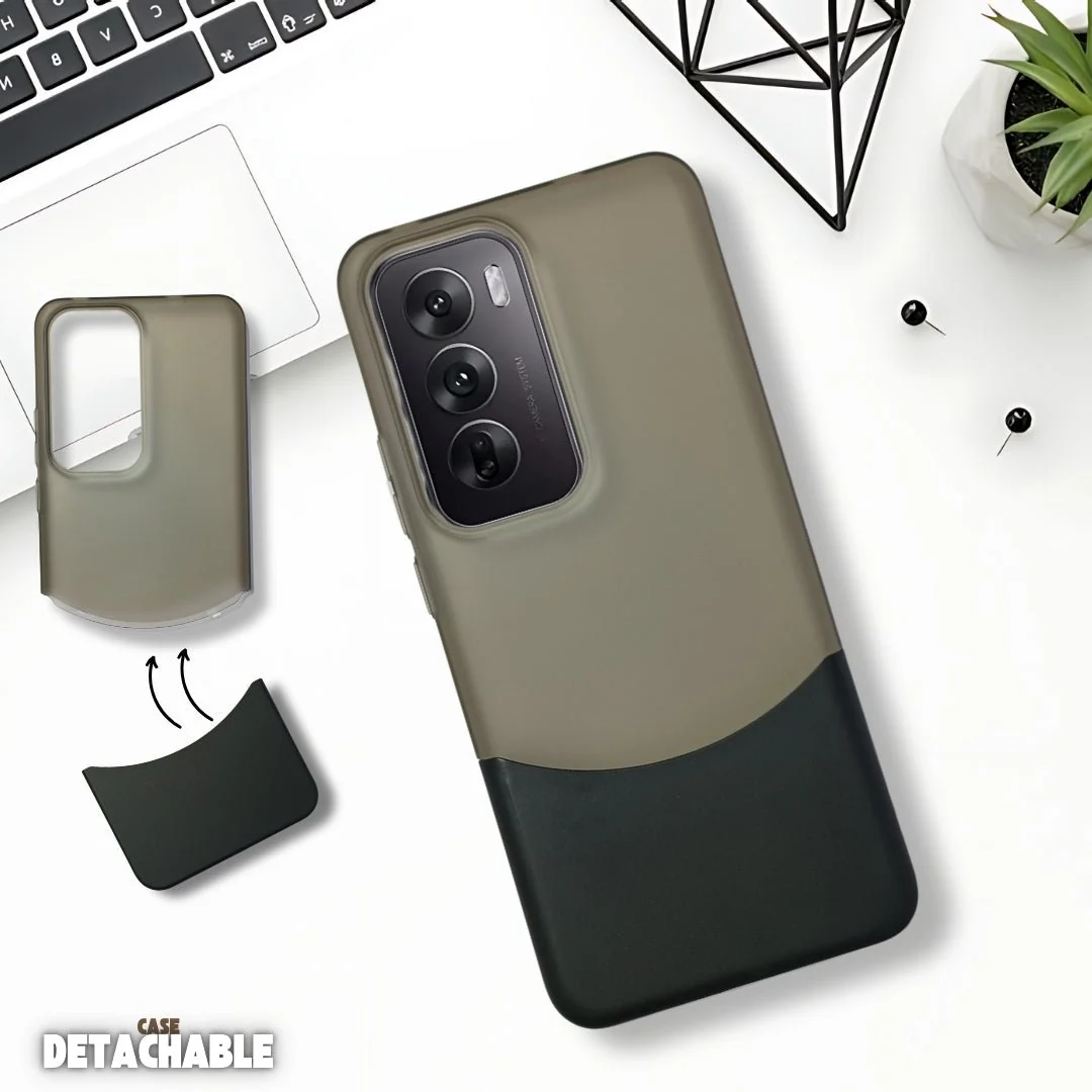 Black Detach Matte Case For Oppo Reno 12 Pro