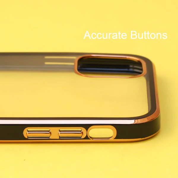 Black Electroplated Transparent Case for Apple iphone 12 Pro Max - Image 4