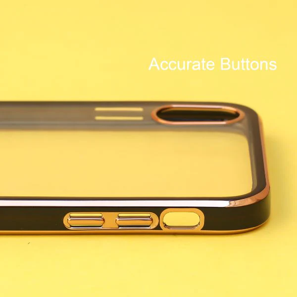 Black Electroplated Transparent Case for Apple iphone Xs max - Image 3