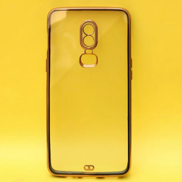 Black Electroplated Transparent Case for Oneplus 6 - Image 2