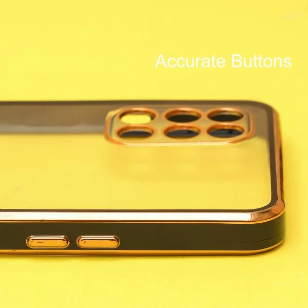 Black Electroplated Transparent Case for Oneplus 9R - Image 3