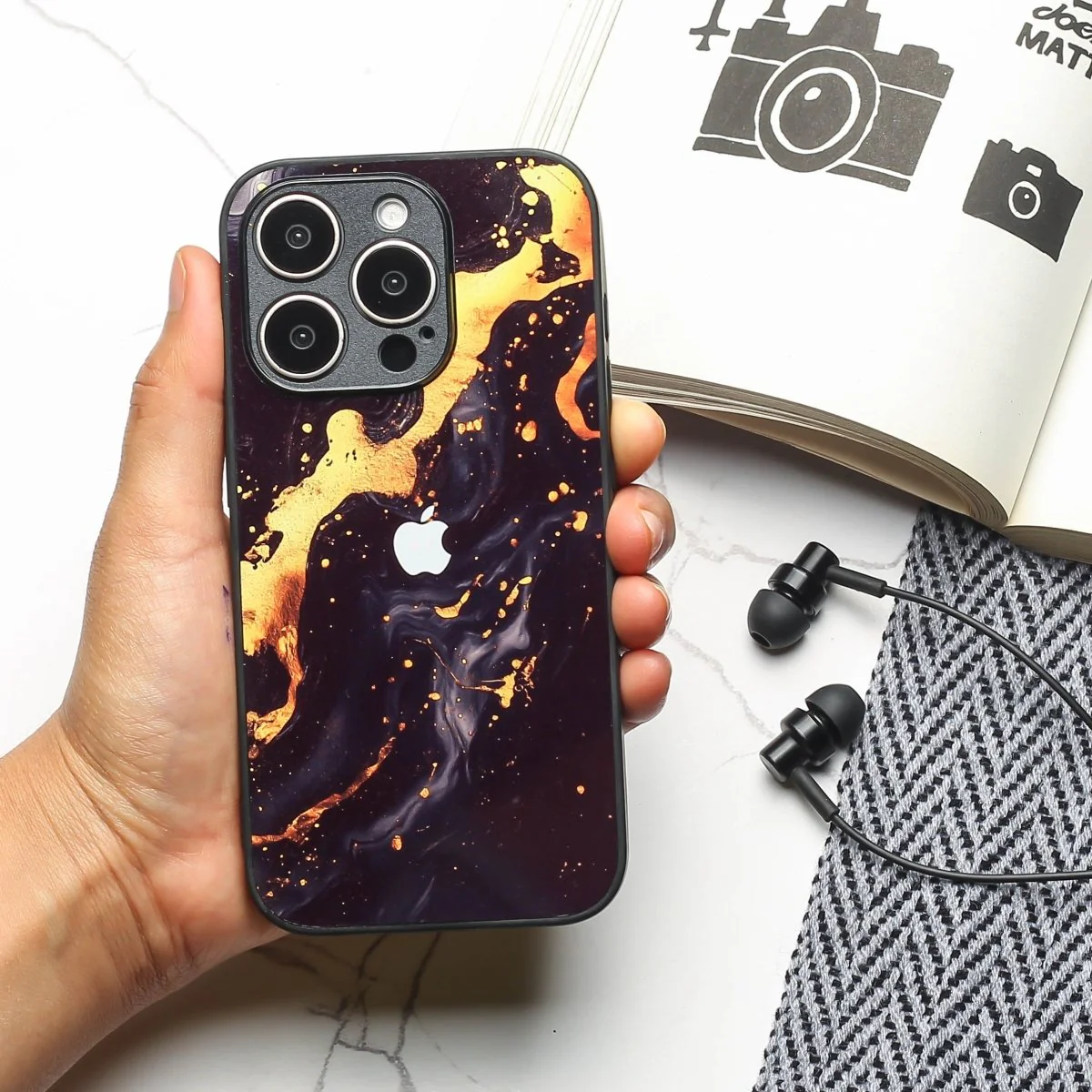 Black Gold Blaze metal back case for Apple Iphone 13 Pro Max