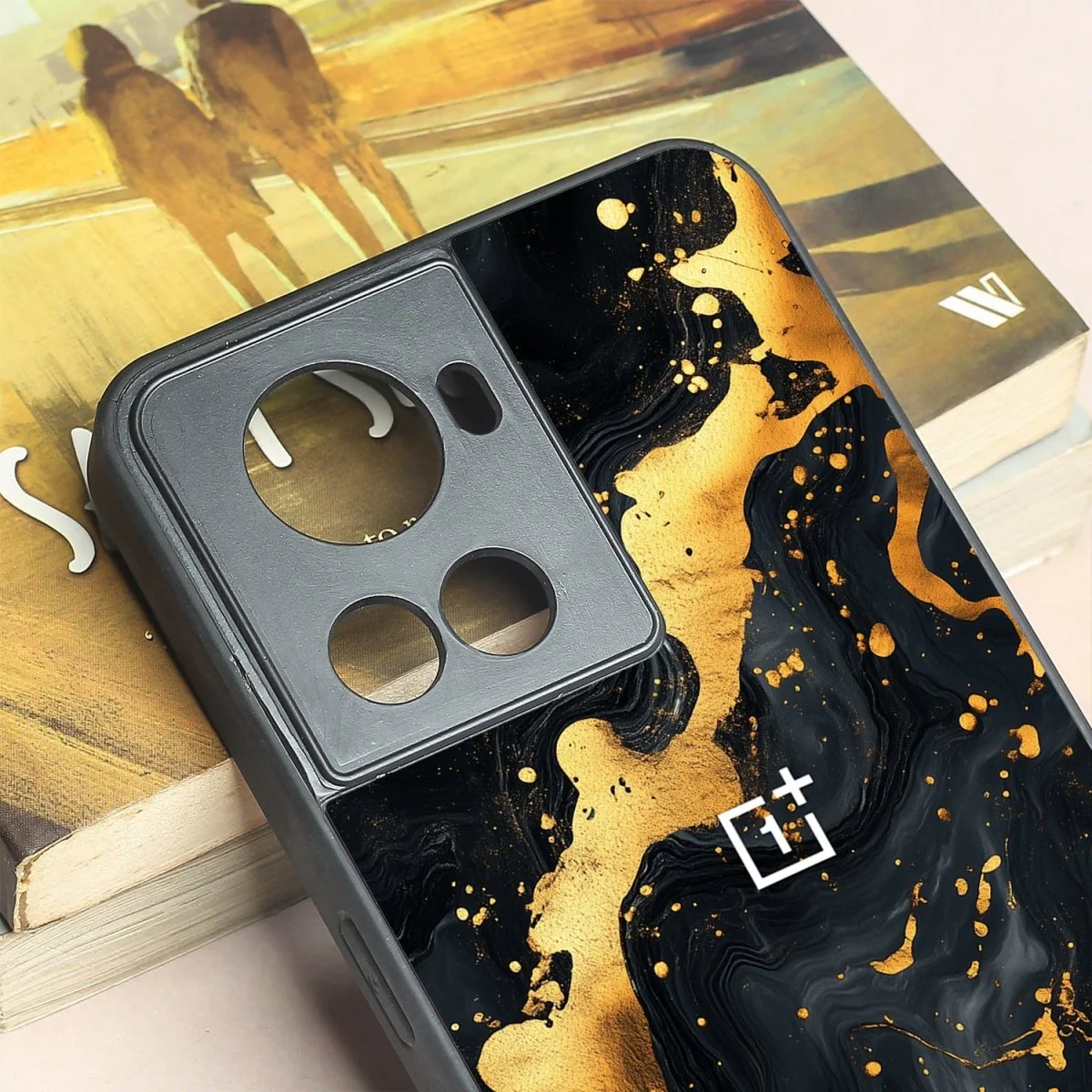 Black Gold Blaze metal back case for Oneplus 10R - Image 3