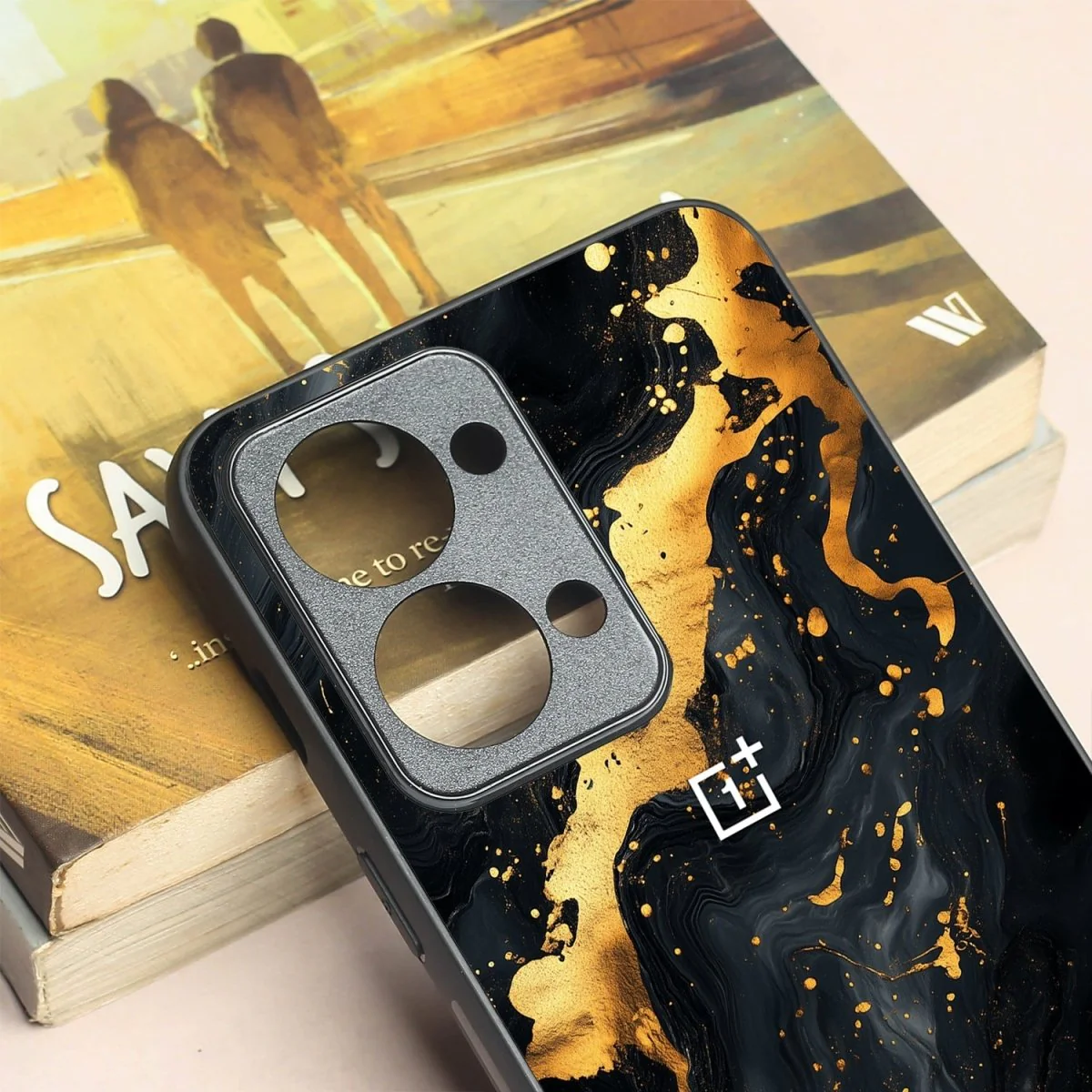 Black Gold Blaze metal back case for Oneplus Nord 2T - Image 3