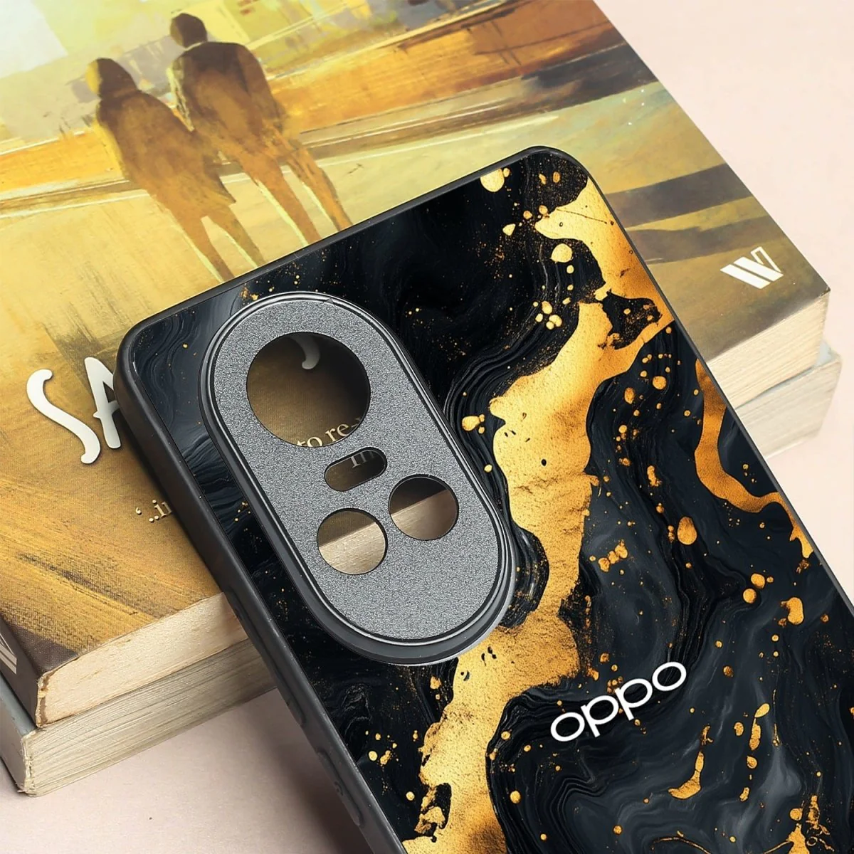 Black Gold Blaze  metal back case for Oppo Reno 10 Pro - Image 3