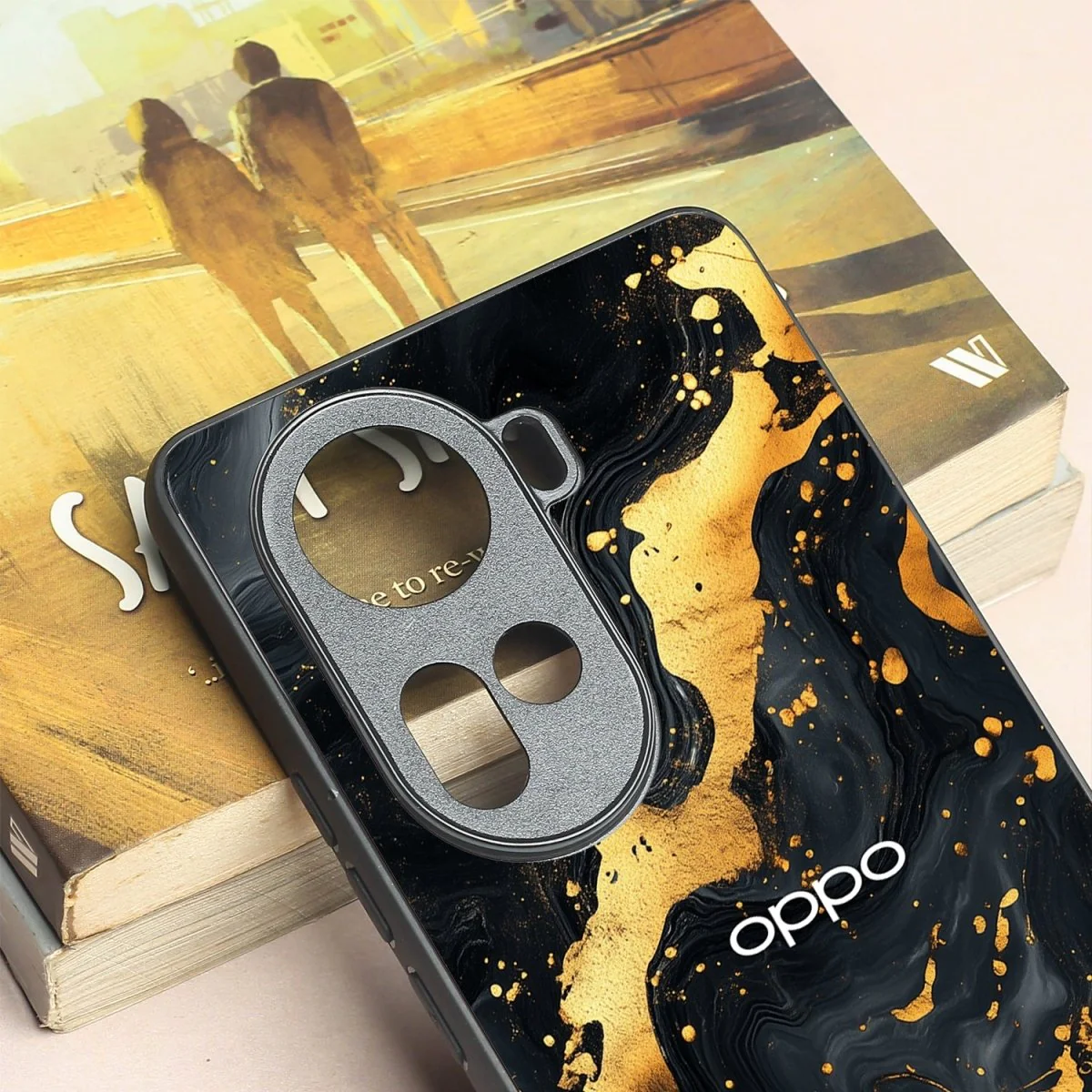 Black Gold Blaze metal back case for Oppo Reno 11 - Image 3