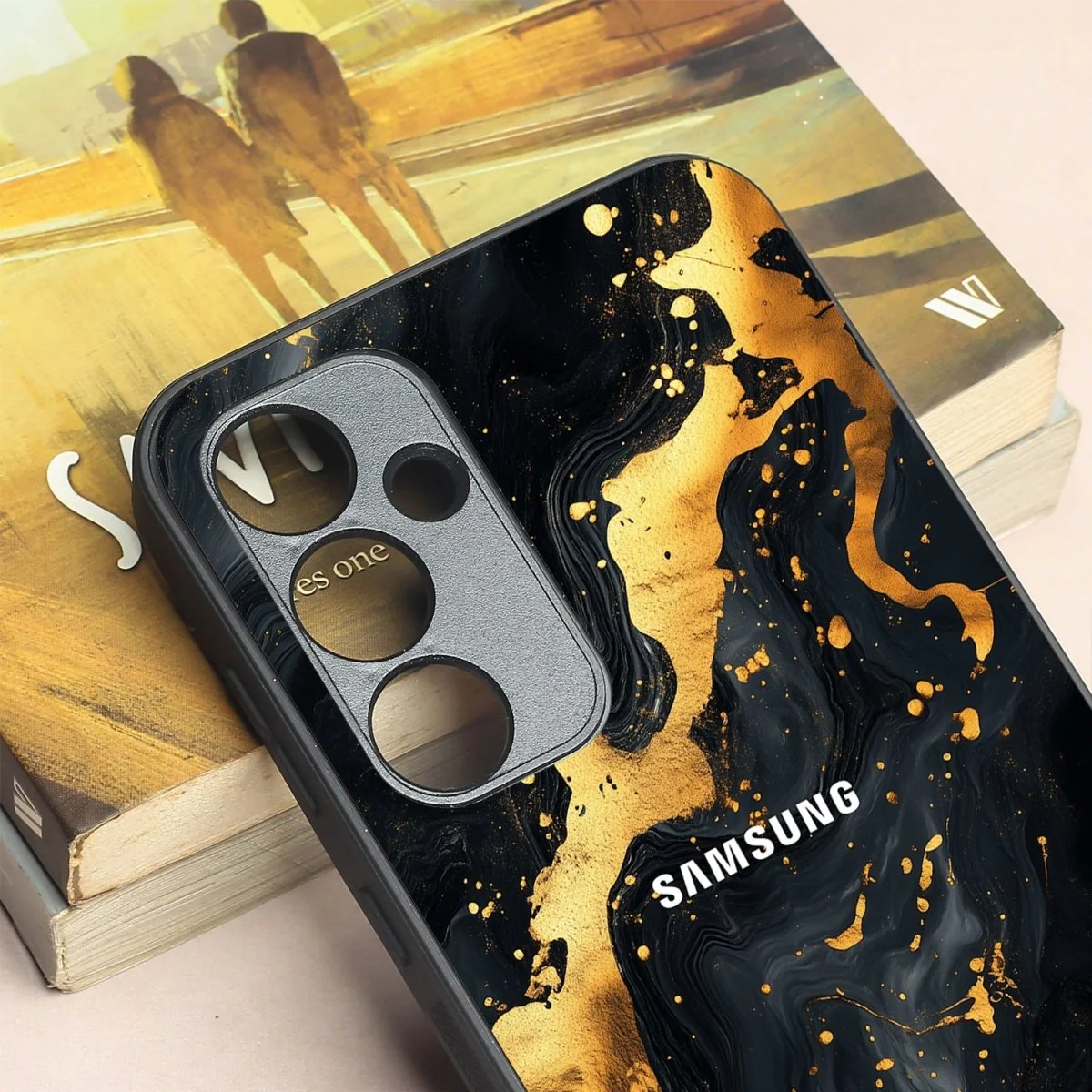 Black Gold Blaze  metal back case for Samsung A35 - Image 3