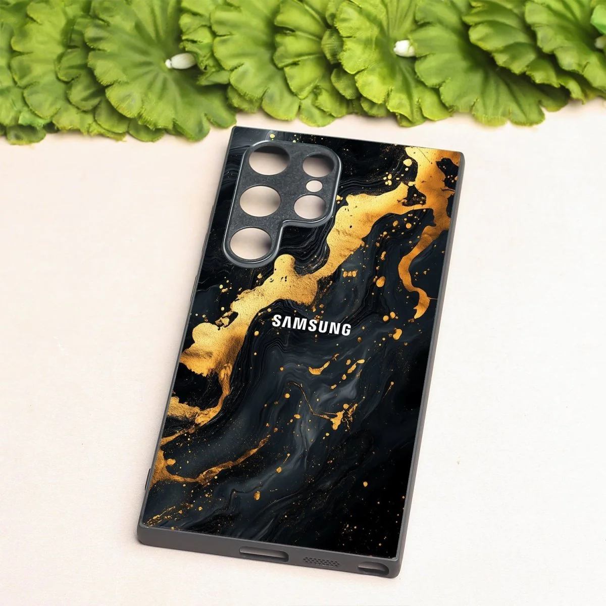 Black Gold Blaze metal back case for Samsung S24 Ultra - Image 2