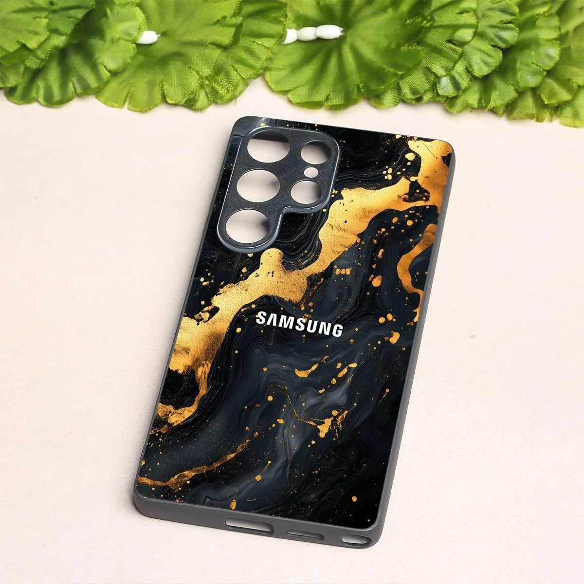 Black Gold Blaze metal back case for Samsung S25 Ultra - Image 2
