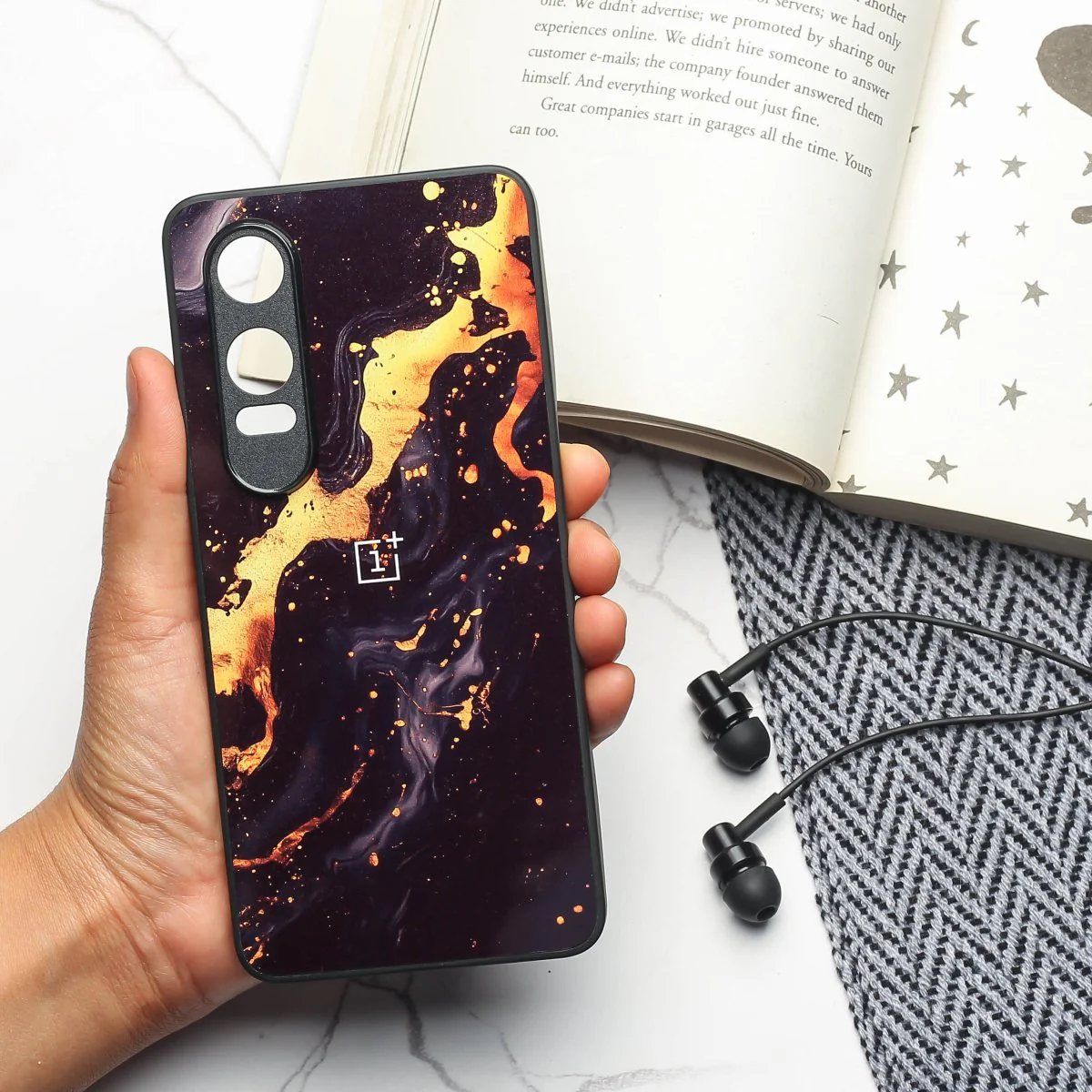 Black Gold Blaze metal back case for Samung S24 FE