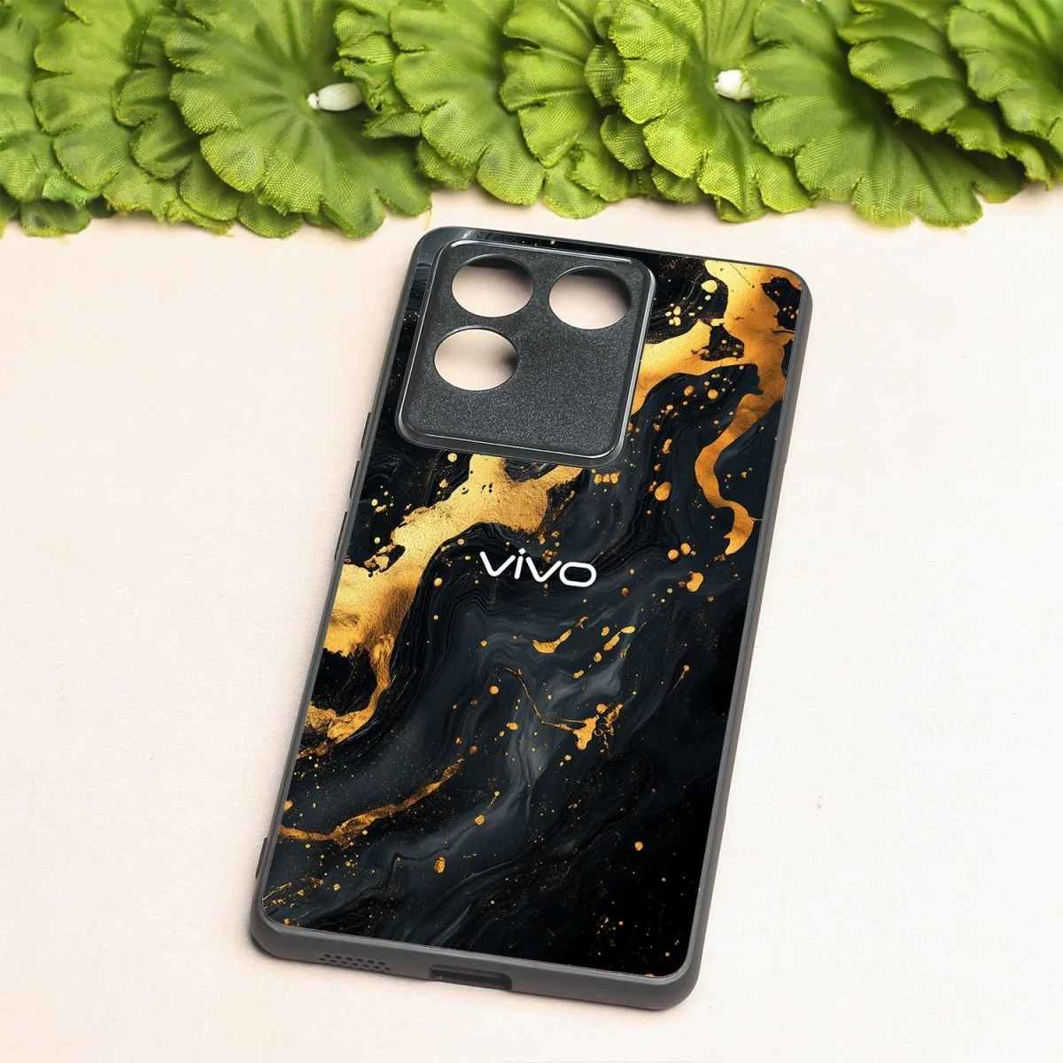 Black Gold Blaze metal back case for Vivo T2 Pro - Image 2