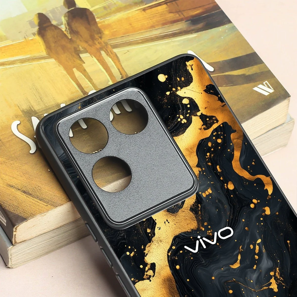 Black Gold Blaze metal back case for Vivo T2 Pro - Image 3