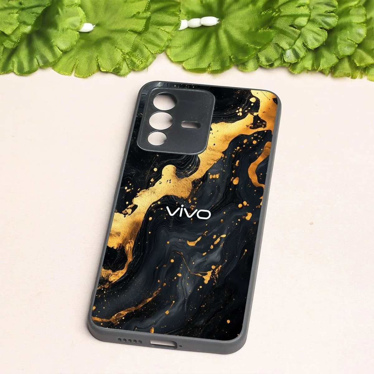 Black Gold Blaze metal back case for Vivo V23 - Image 2