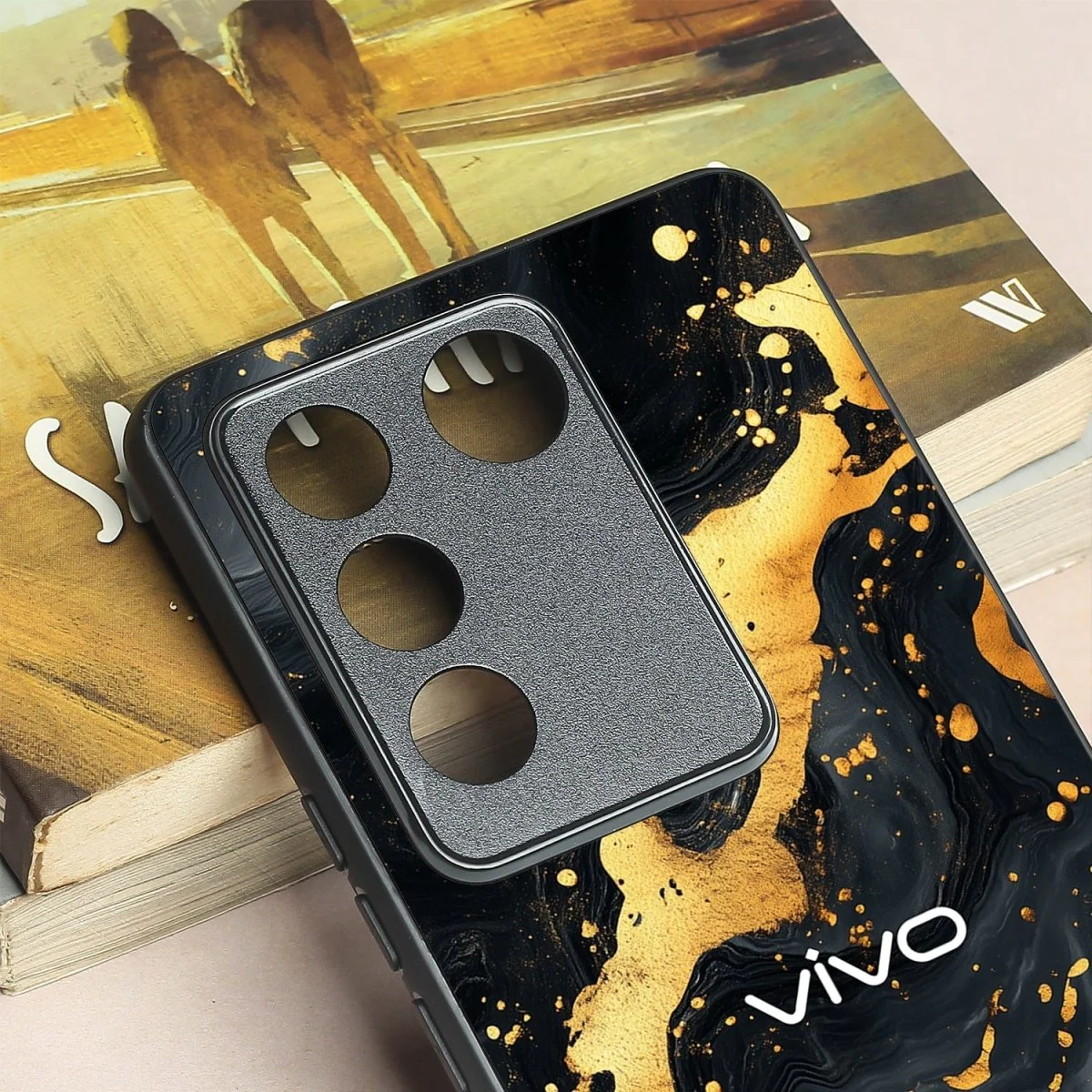 Black Gold Blaze metal back case for Vivo V27 - Image 3