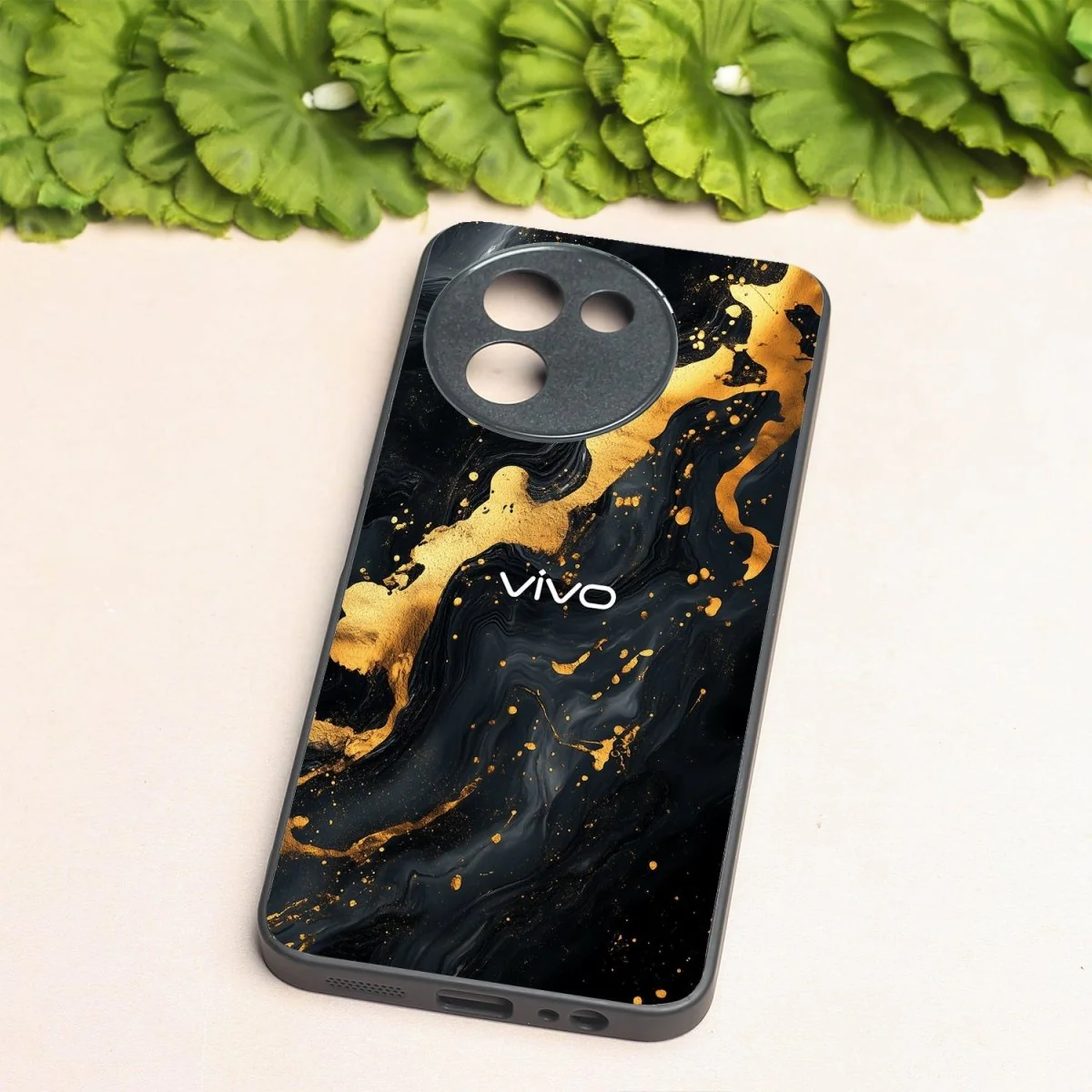 Black Gold Blaze  metal back case for Vivo V30e - Image 2