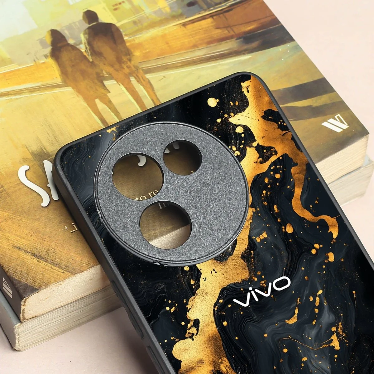 Black Gold Blaze  metal back case for Vivo V30e - Image 3