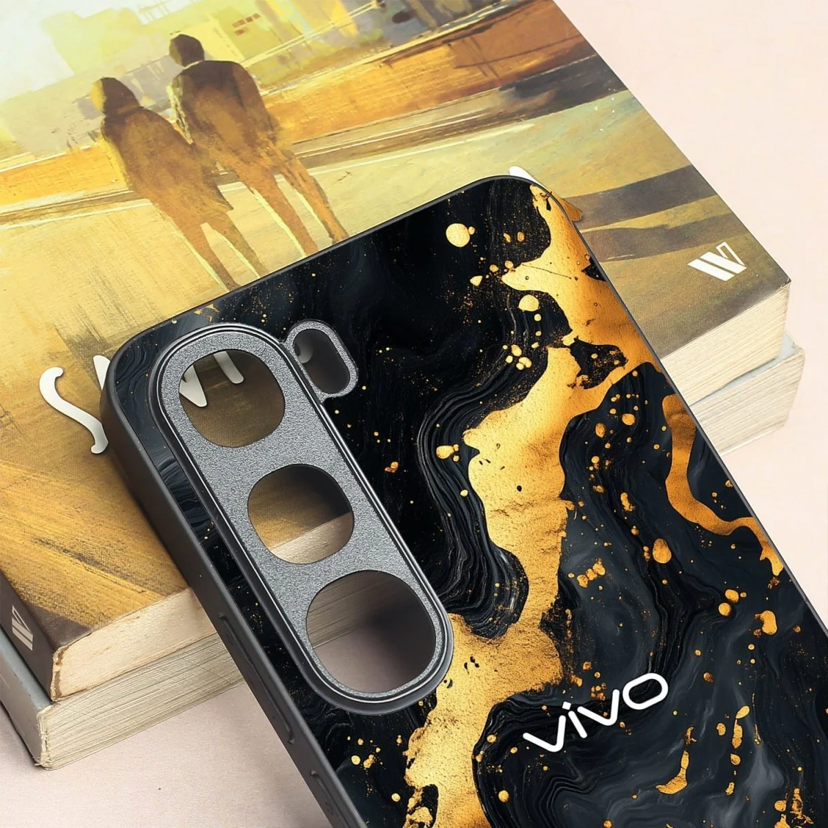 Black Gold Blaze metal back case for Vivo Y300 - Image 3