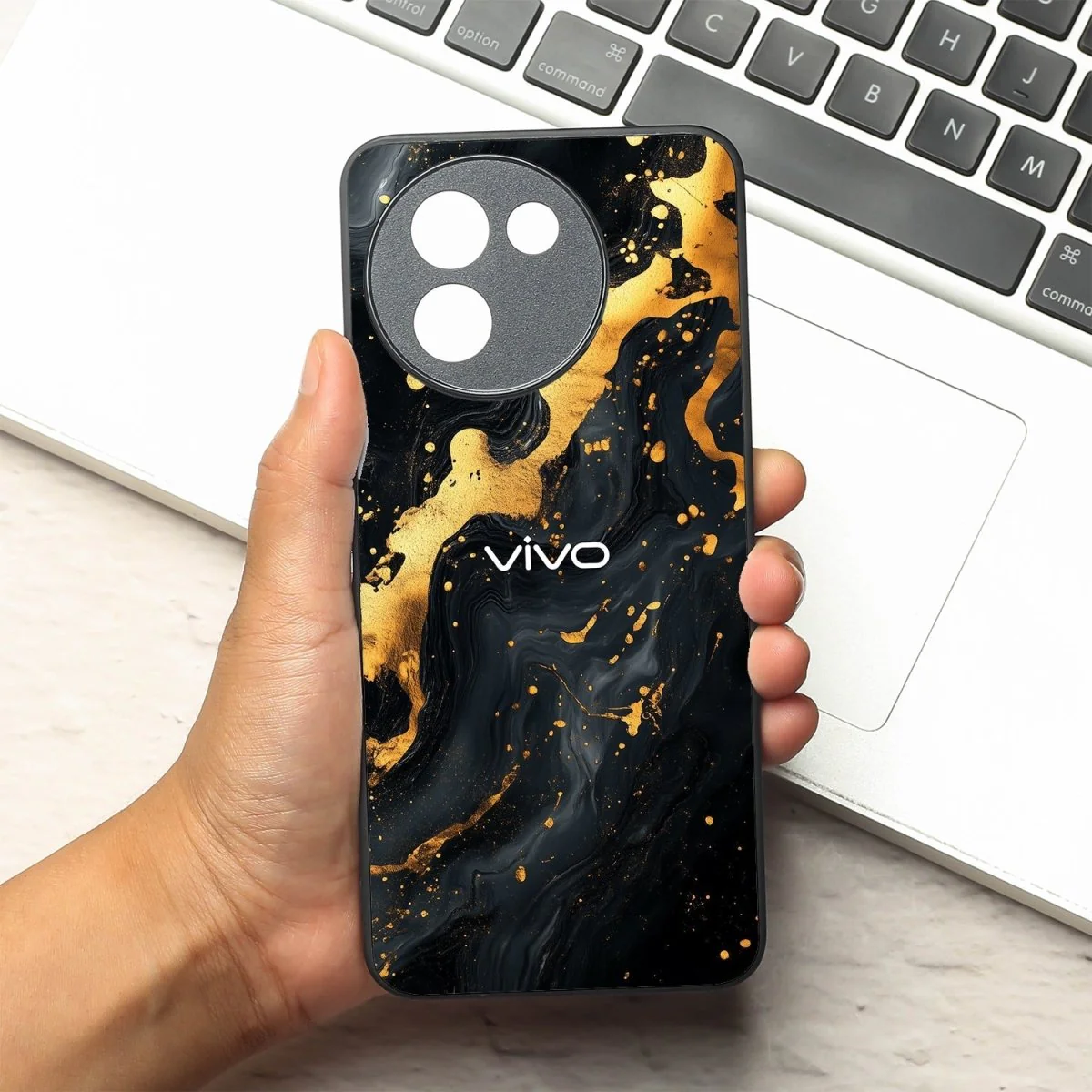 Black Gold Blaze  metal back case for Vivo Y58