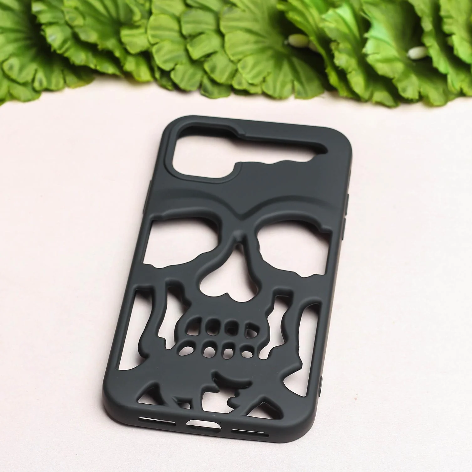 Black Hollow Skull Design Silicone case for Apple iphone 11 - Image 2