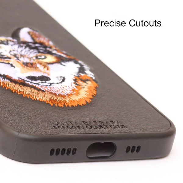 Black Leather Brown Fox Ornamented for Apple iPhone 11 Pro Max - Image 6