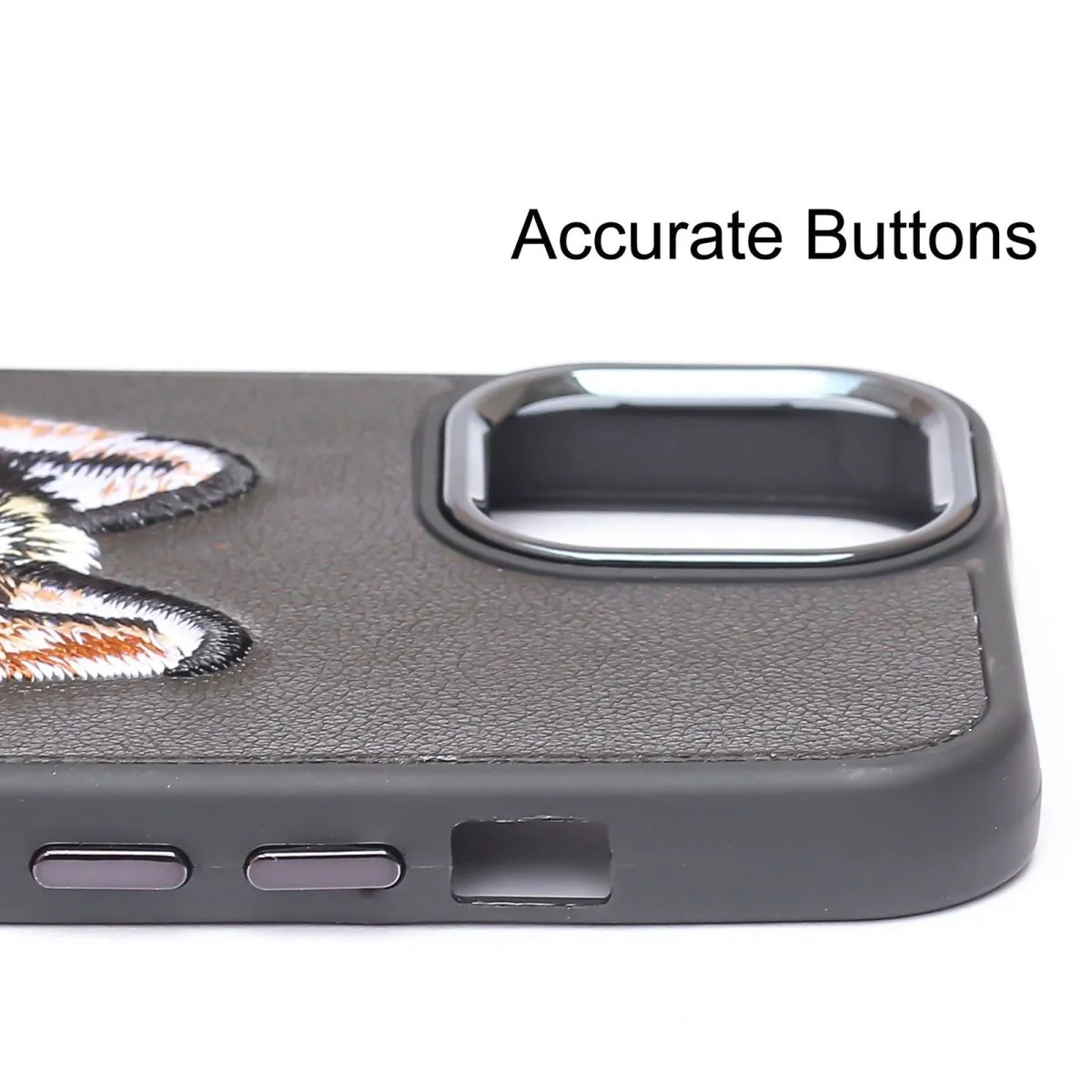 Black Leather Brown Fox Ornamented for Apple iPhone 11 Pro - Image 4