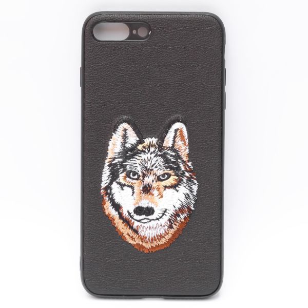 Black Leather Brown Fox Ornamented for Apple iPhone 7 Plus - Image 2