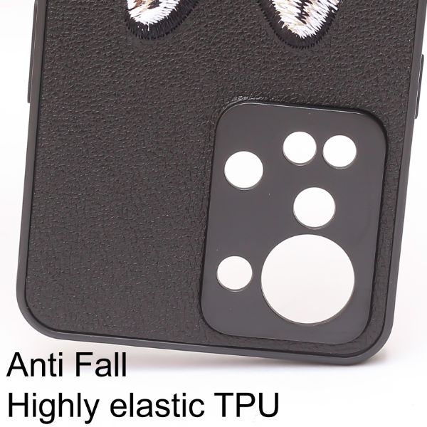 Black Leather Brown Fox Ornamented for Oneplus Nord 2T - Image 2