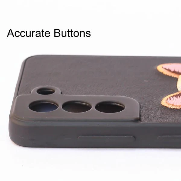 Black Leather Bulldog Camera Ornamented for Samsung S22 - Image 3