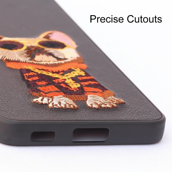 Black Leather Bulldog Camera Ornamented for Samsung S22 - Image 5
