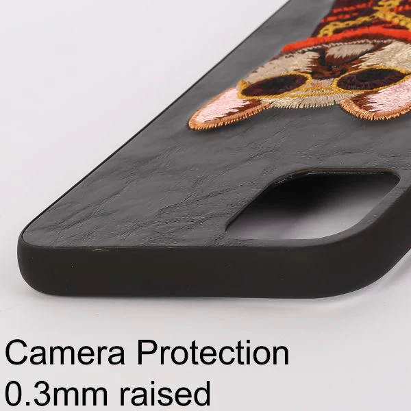 Black Leather Bulldog Ornamented for Apple Iphone 11 Pro - Image 5