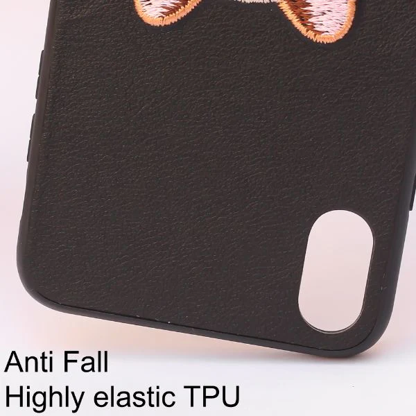 Black Leather Bulldog Ornamented for Apple Iphone X/xs - Image 3