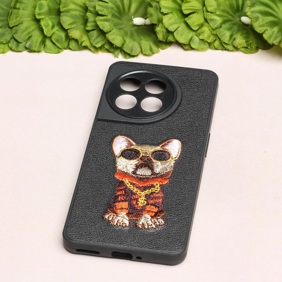 Black Leather Bulldog Ornamented for Oneplus 11R - Image 2